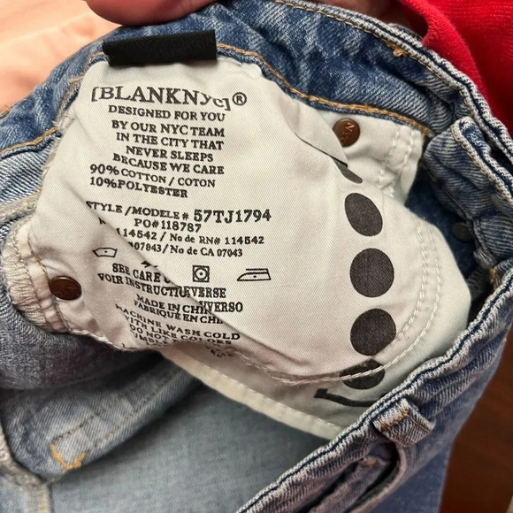 BlankNYC Womens Madison Jeans 27 Denim Distressed Button Fly High Waist Pants - Picture 6 of 8